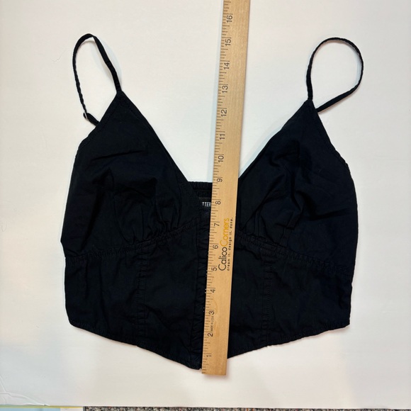 Urban Outfitters black cotton corset tank top smocked back size small - Picture 4 of 8